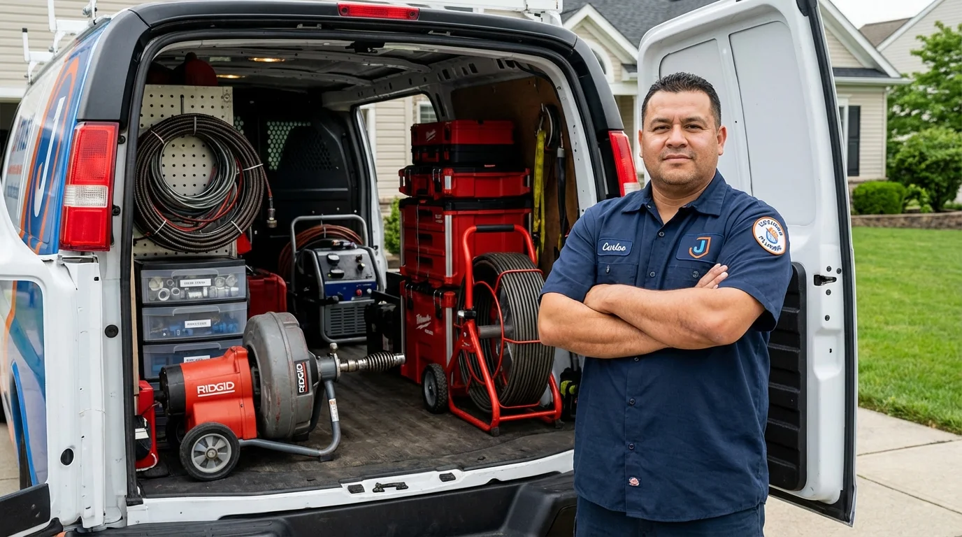 Professional drain cleaning equipment and Johns Plumbing LLC plumber in Waipahu