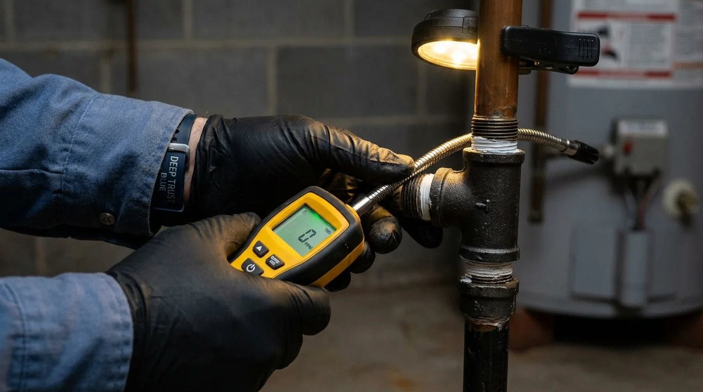 Gas leak detection with electronic sniffer by Johns Plumbing LLC in Waipahu