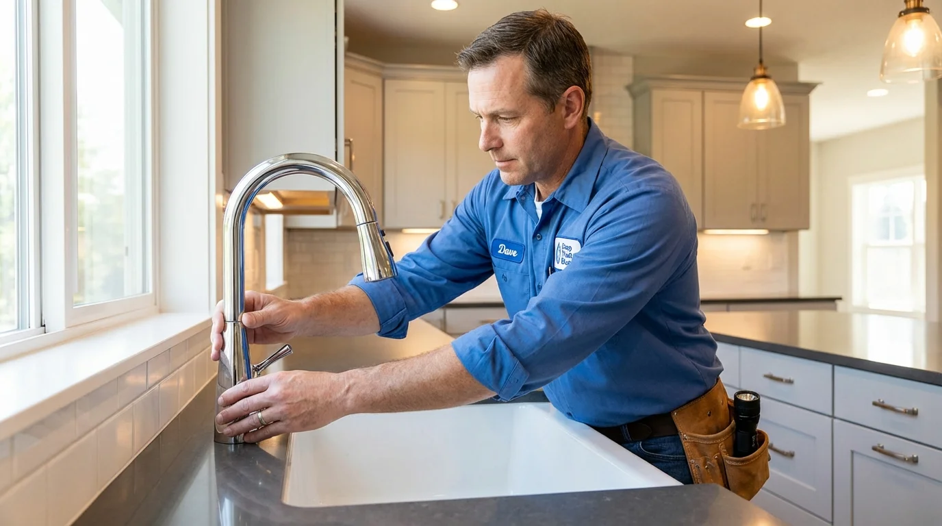 Kitchen faucet installation by Johns Plumbing LLC in Waipahu